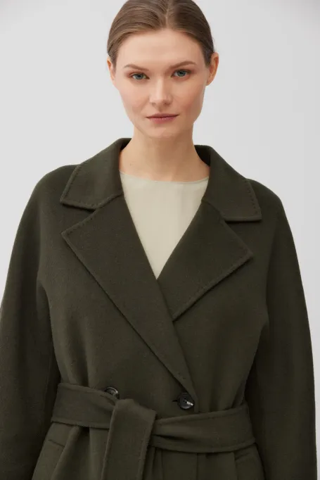 Palton de mătase dublu, verde închis