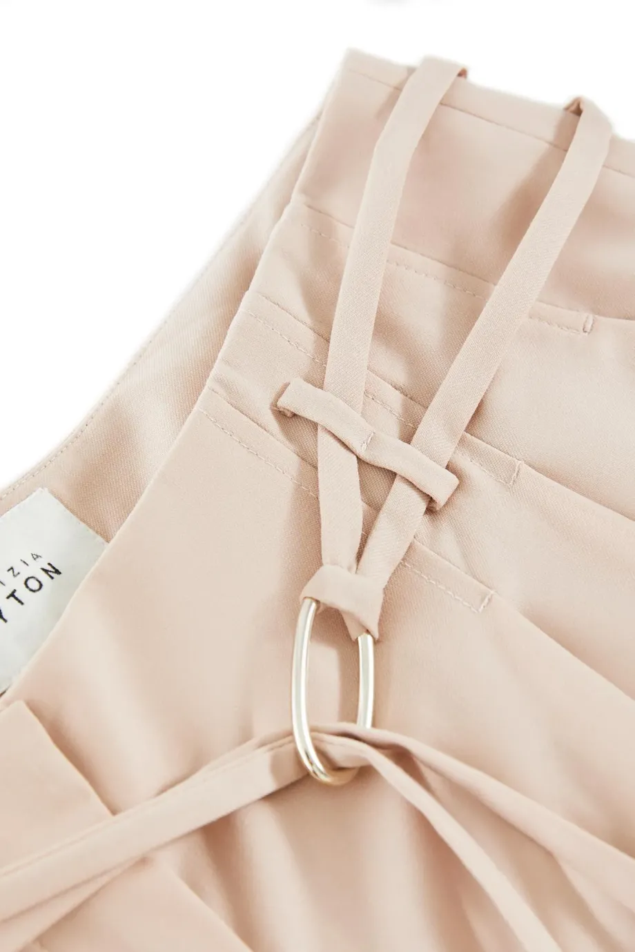 Pantaloni roz pudrat din lana virgina Pantaloni roz pudrat din lana virgina