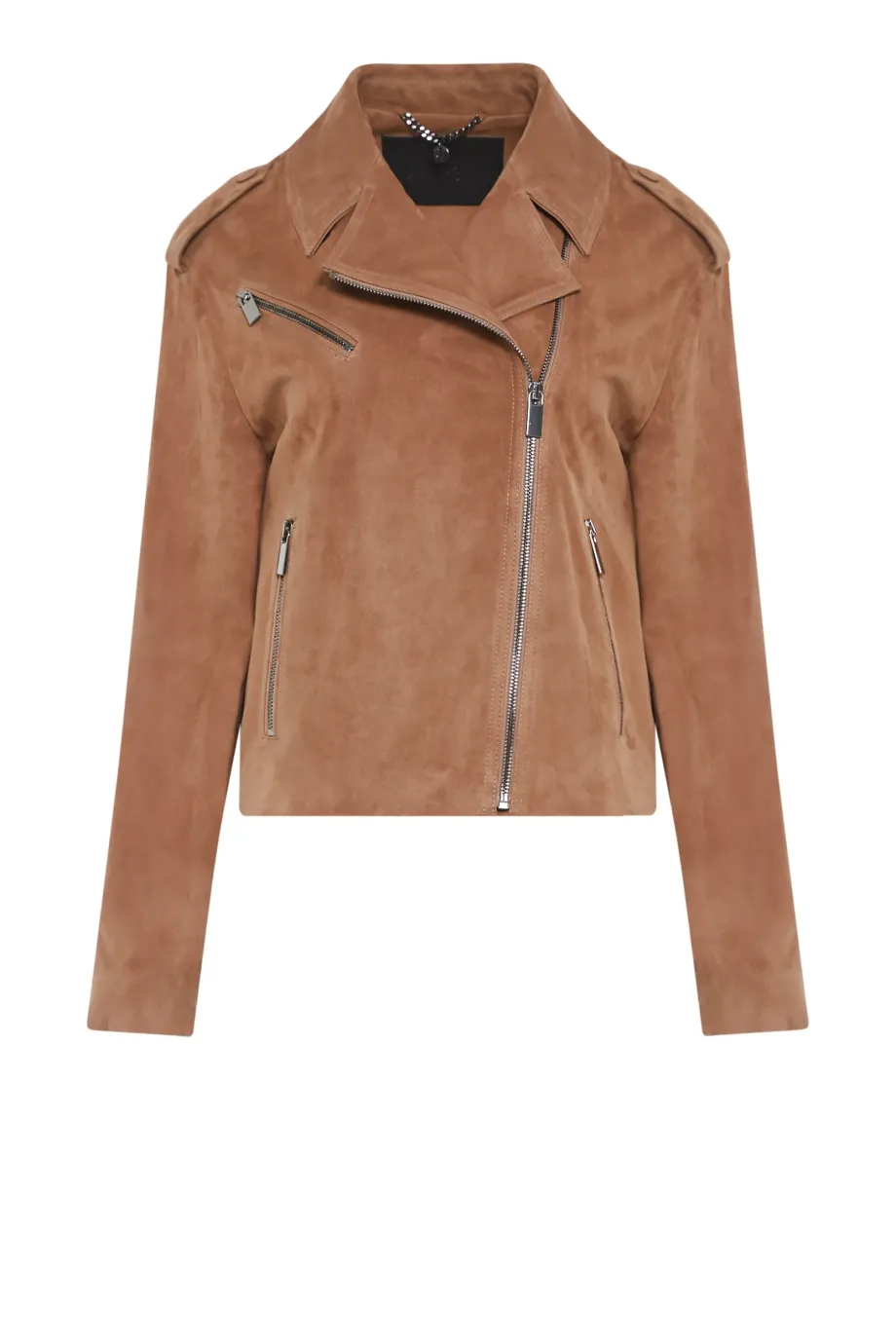 Geaca din piele intoarsa camel Geaca din piele intoarsa camel