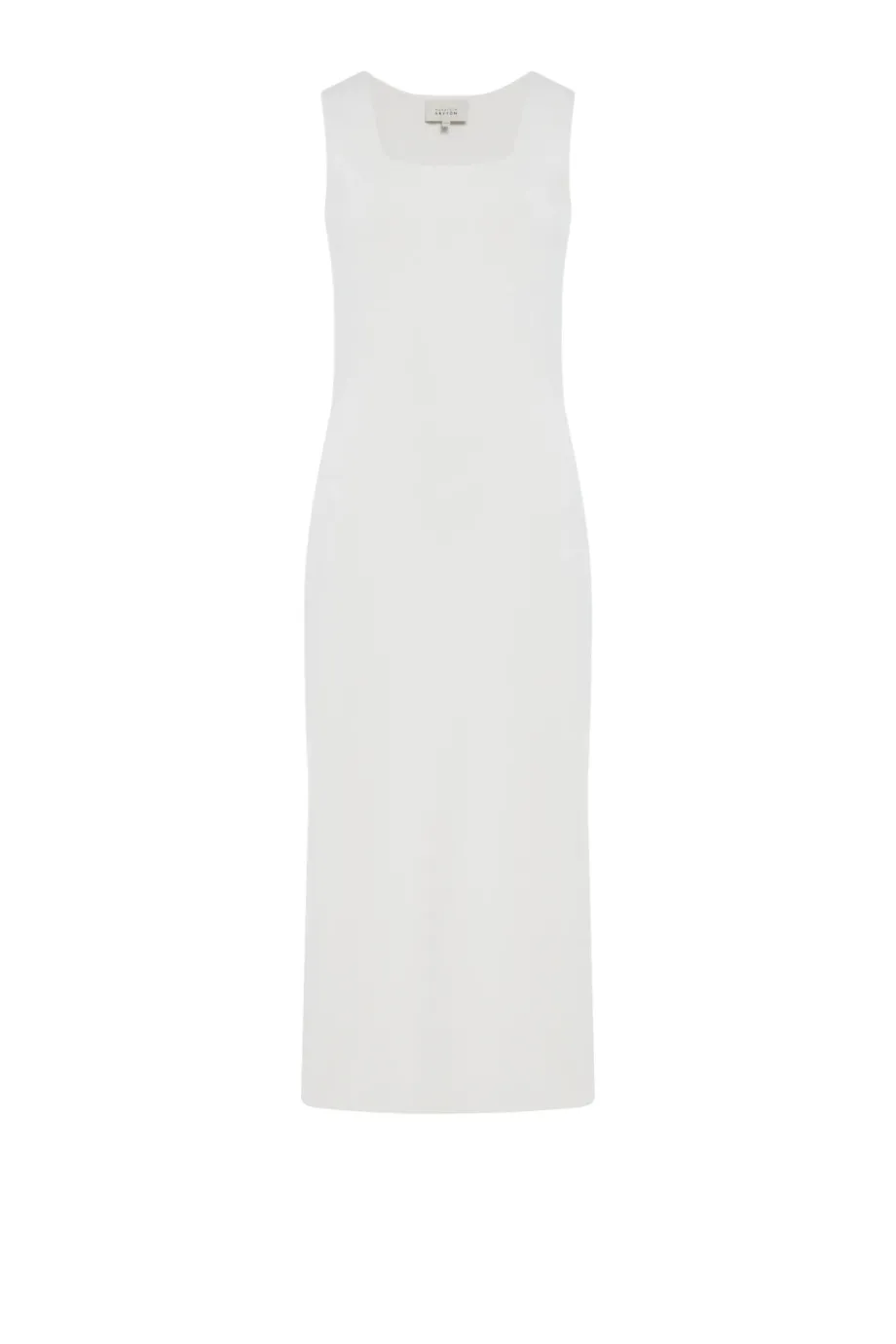 Rochie midi albă cu decolteu pătrat Rochie midi albă cu decolteu pătrat