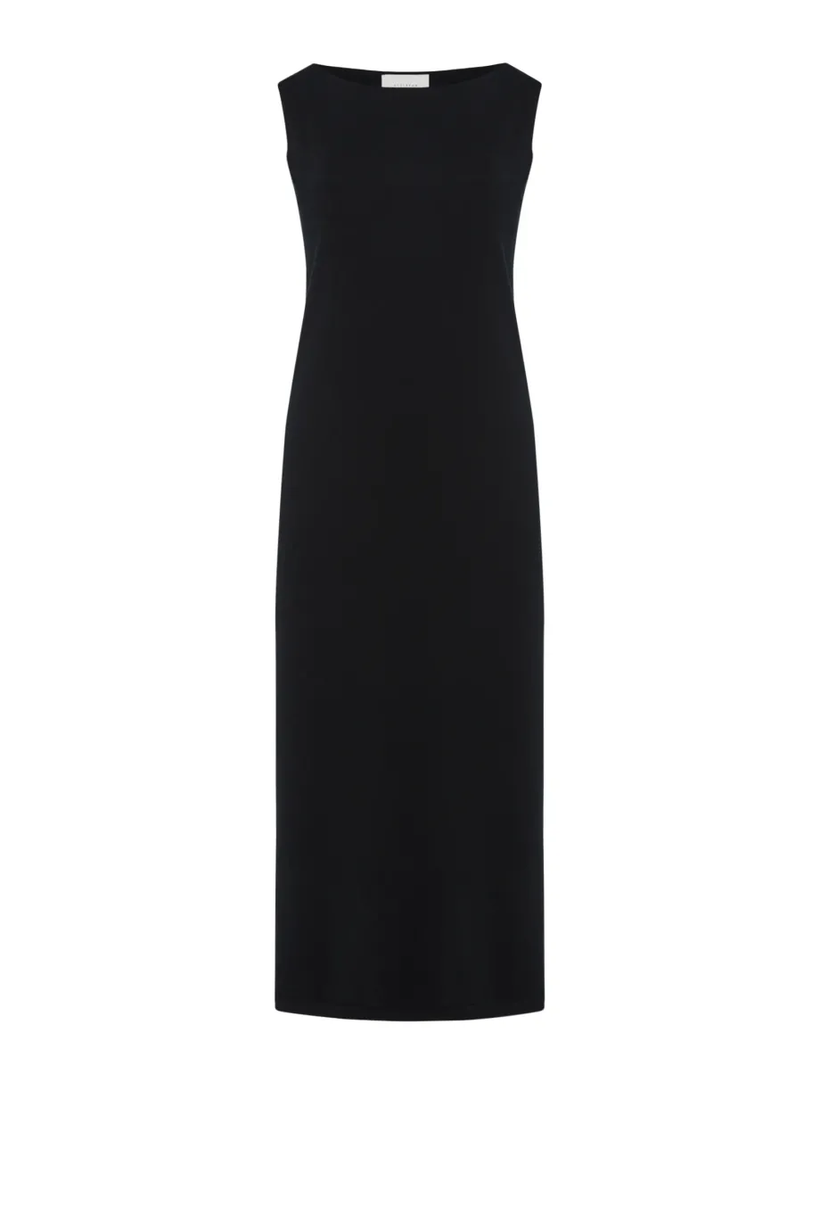 Rochie midi neagră din lână merinos Rochie midi neagră din lână merinos