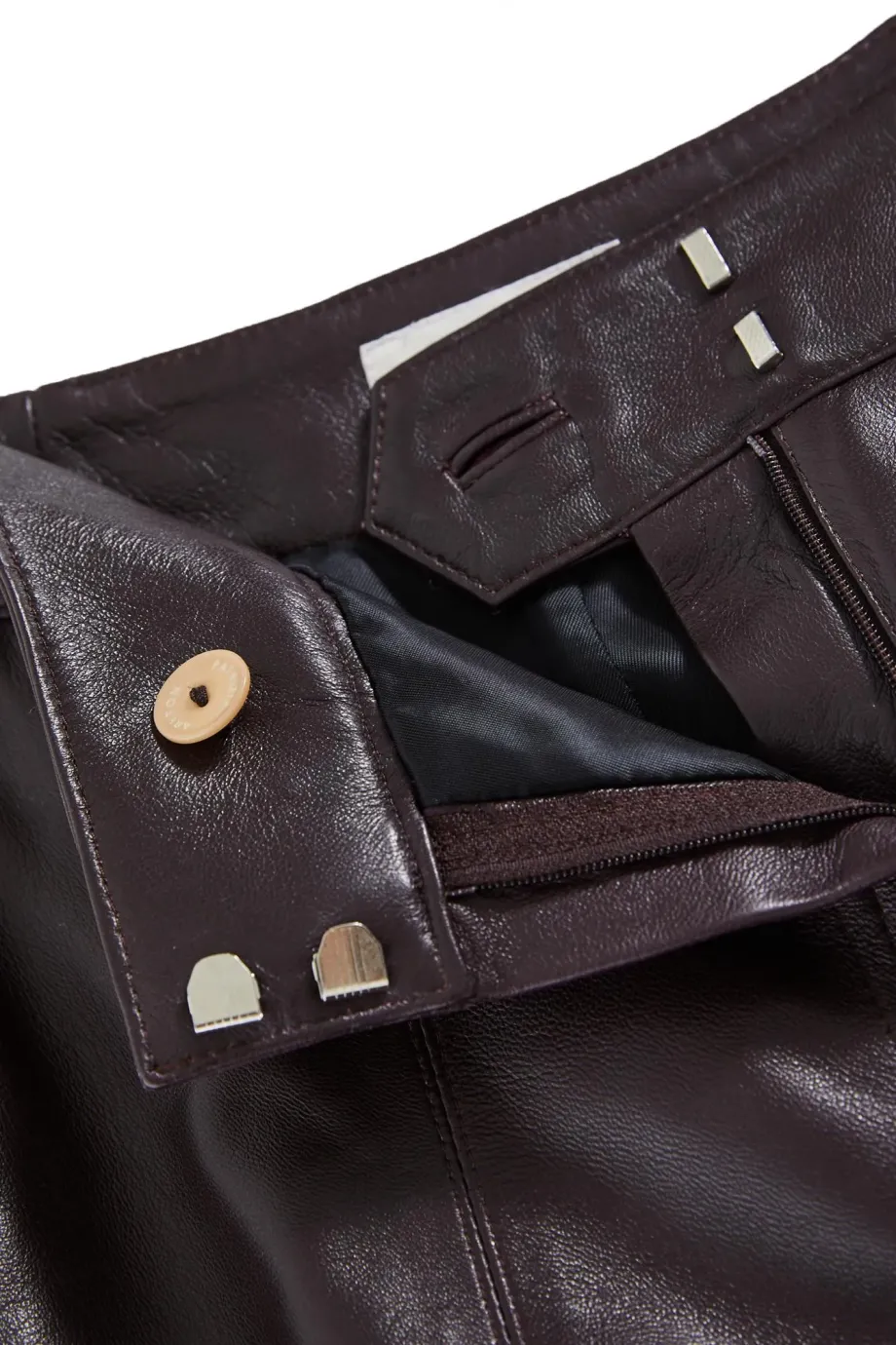 Pantaloni din piele vinete cu buzunare Pantaloni din piele vinete cu buzunare