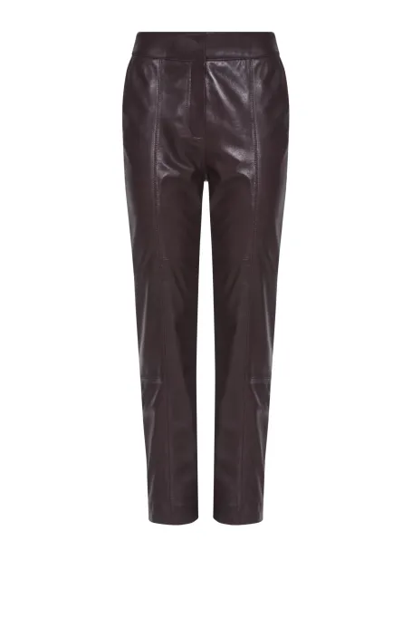 Pantaloni din piele vinete cu buzunare