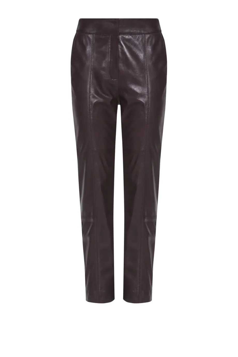Pantaloni din piele vinete cu buzunare Pantaloni din piele vinete cu buzunare