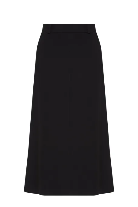 Fustă midi neagră trapez