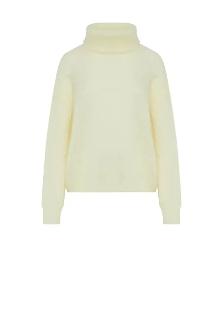 Turtleneck mohair galben pastel