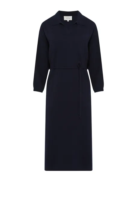 Rochie polo bleumarin din cașmir și lână merinos Rochie polo bleumarin din cașmir și lână merinos
