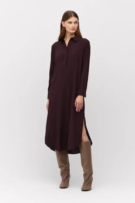 Rochie midi largi din matase vinete