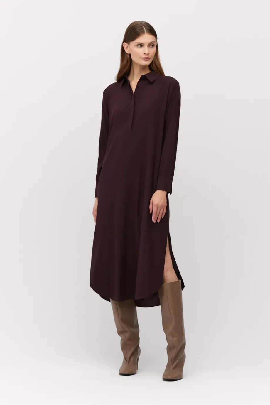 Rochie midi largi din matase vinete Rochie midi largi din matase vinete