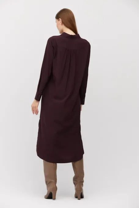 Rochie midi largi din matase vinete