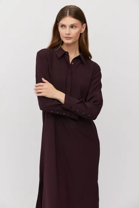 Rochie midi largi din matase vinete