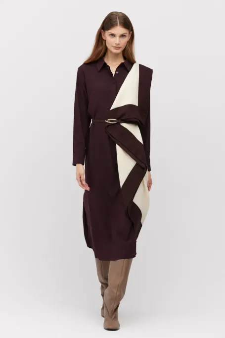 Rochie midi largi din matase vinete