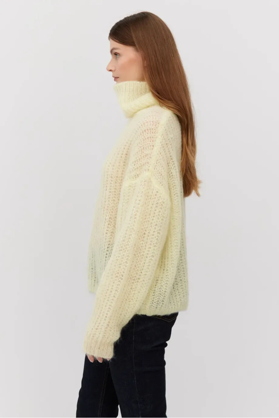 Turtleneck mohair galben pastel Turtleneck mohair galben pastel