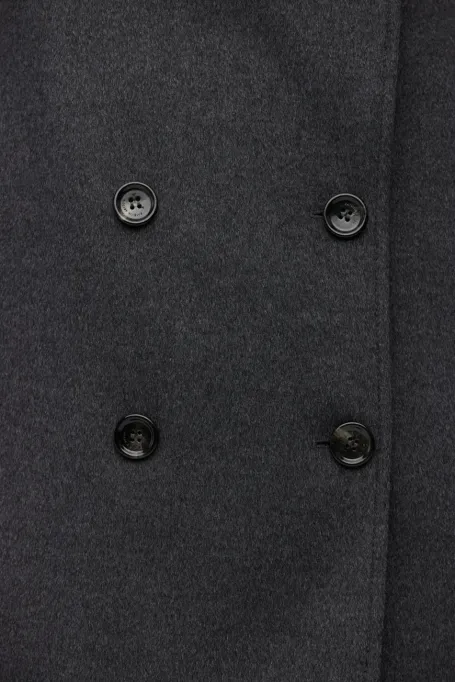 Jachetă de lână gri închis la dublu