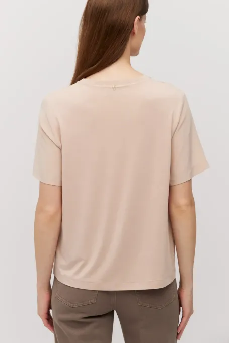 Bluză de mătase Brigitte roz pudrat