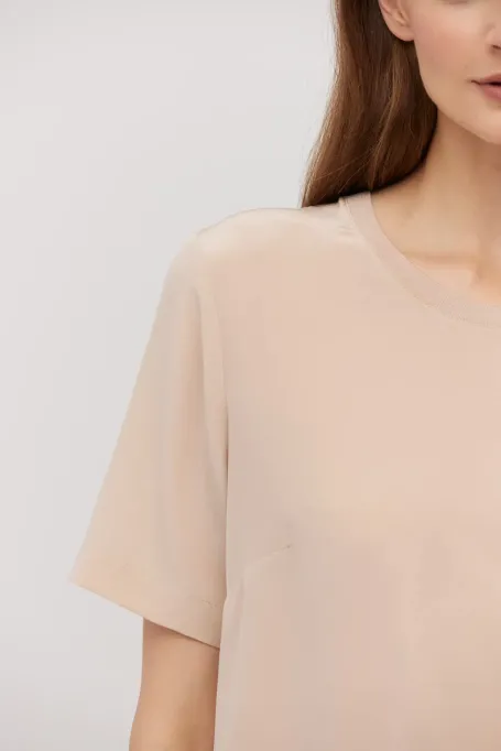 Bluză de mătase Brigitte roz pudrat