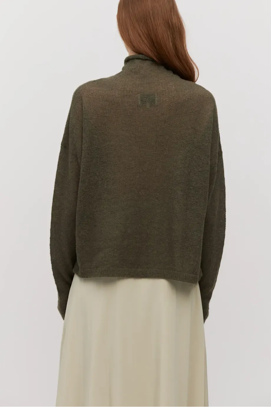 Turtleneck verde cu lana de alpaca Turtleneck verde cu lana de alpaca