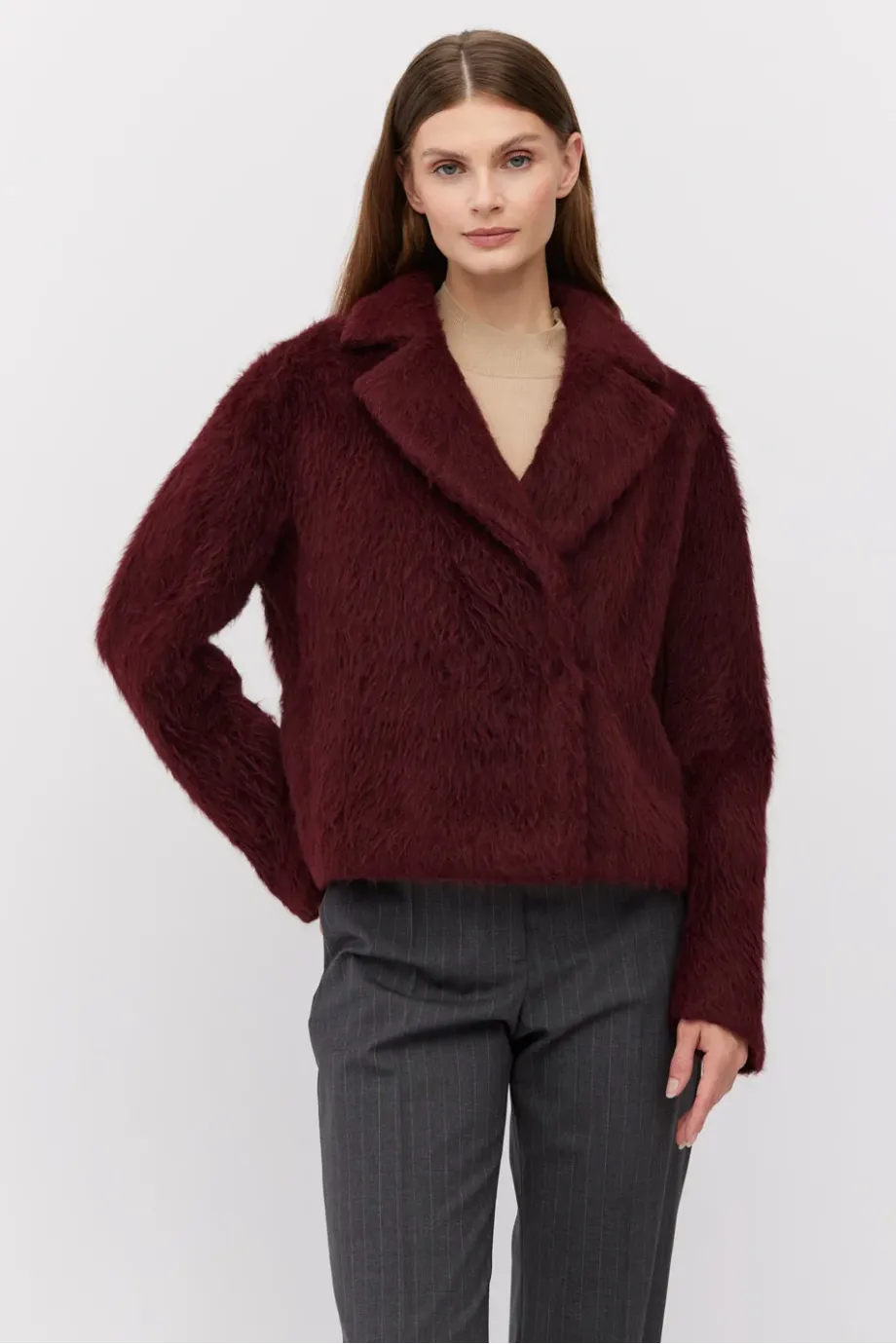 Jachetă din alpaca și lână de miel Cherry Jachetă din alpaca și lână de miel Cherry