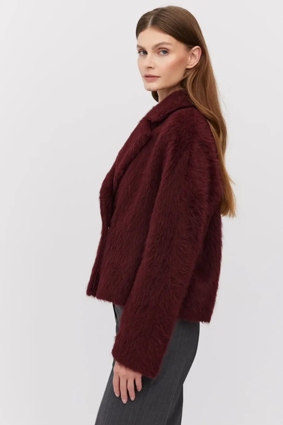 Jachetă din alpaca și lână de miel Cherry Jachetă din alpaca și lână de miel Cherry
