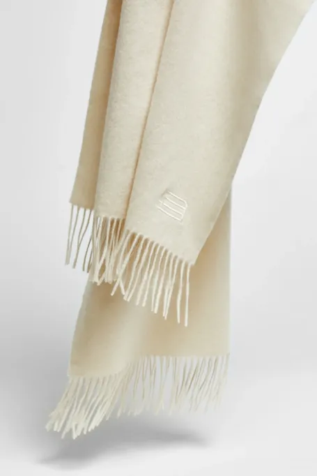 Eșarfă albă din cașmir