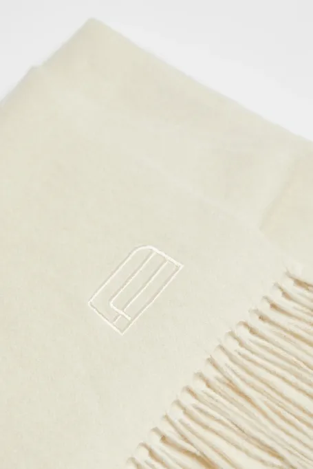 Eșarfă albă din cașmir