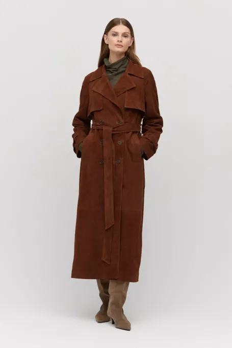 Trenci din piele naturala de piele intoarsa