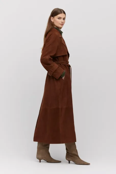 Trenci din piele naturala de piele intoarsa