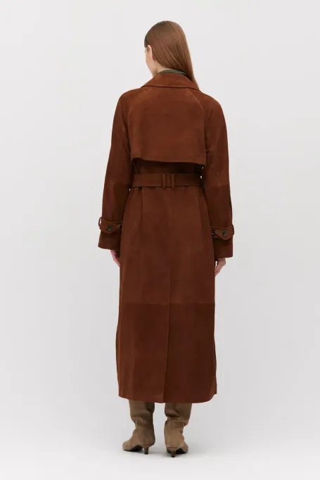 Trenci din piele naturala de piele intoarsa