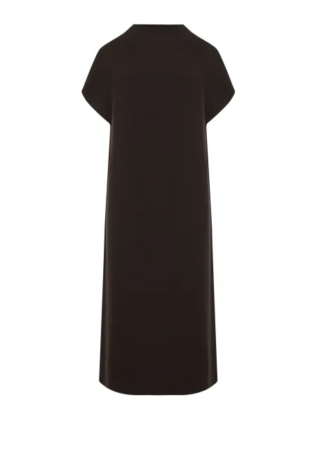 Rochie midi din lână maro