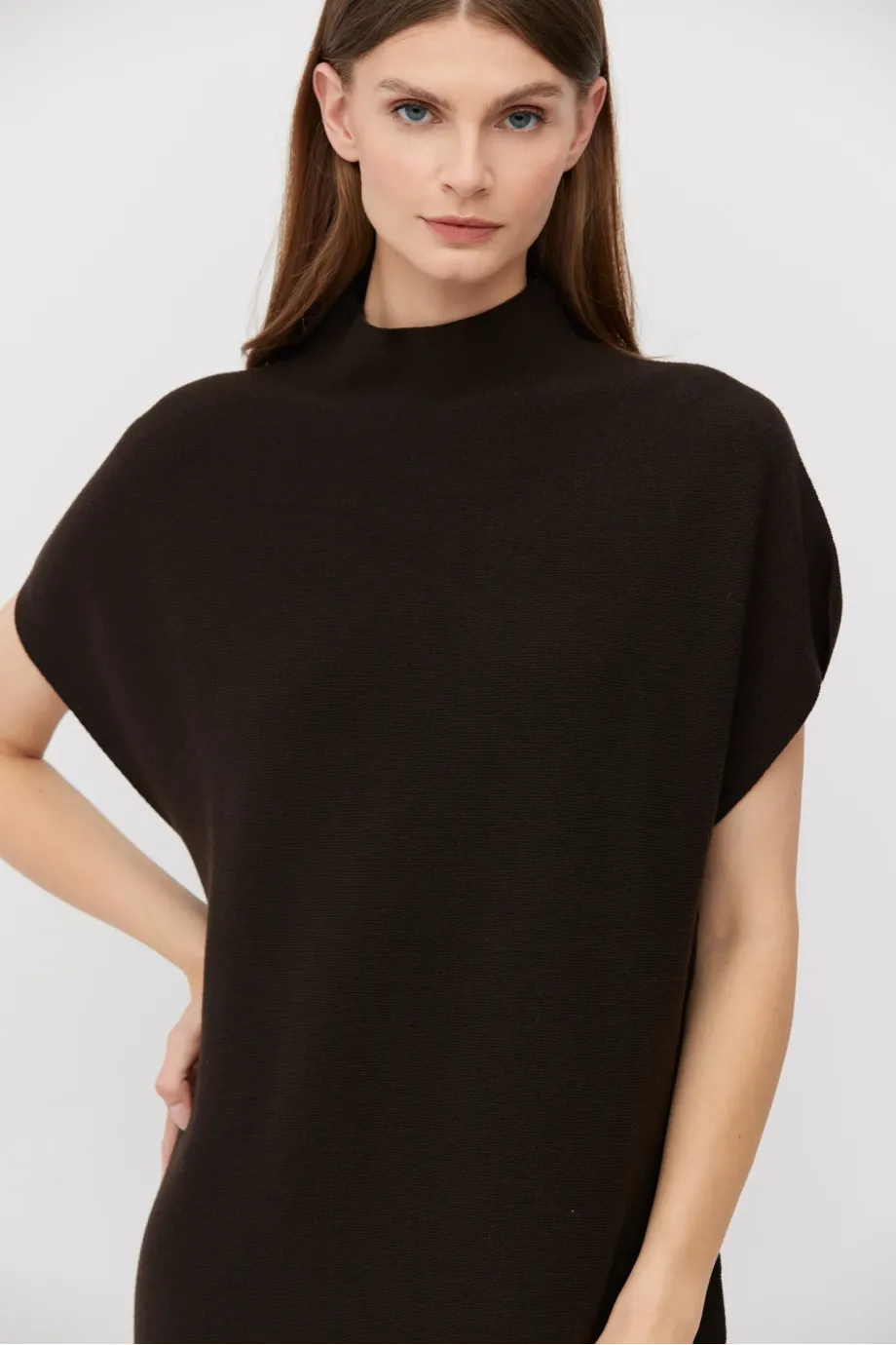 Rochie midi din lână maro Rochie midi din lână maro