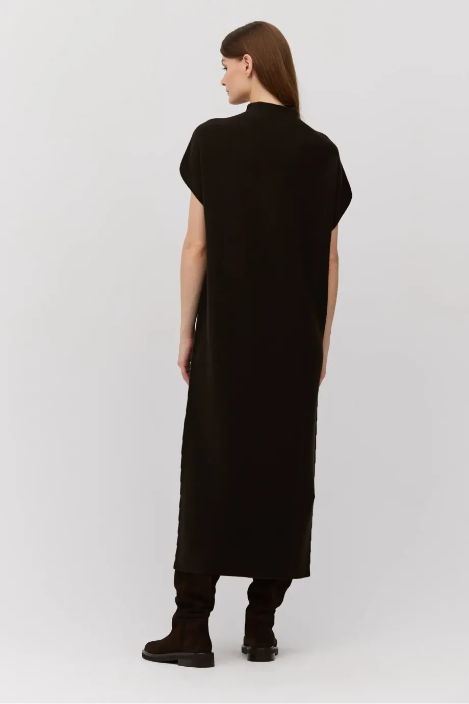 Rochie midi din lână maro Rochie midi din lână maro