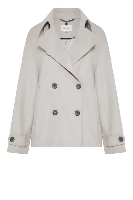 Jachetă bejă din lână cu două rânduri de nasturi