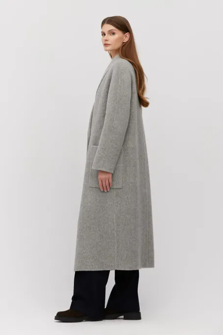 Haină gri din alpaca cu două fețe