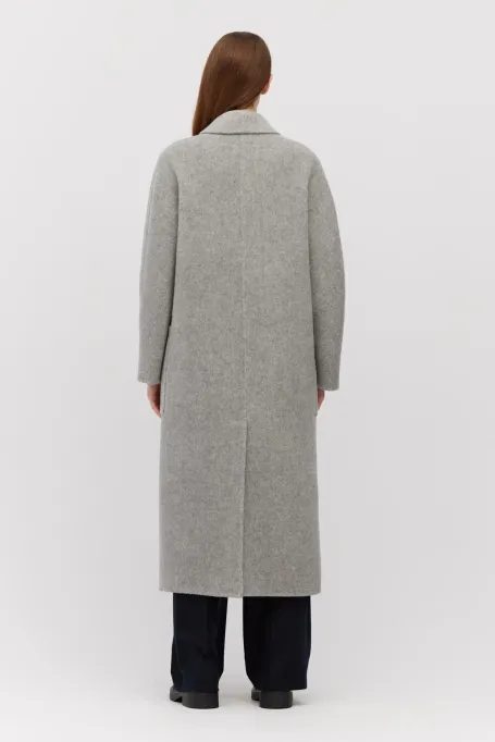 Haină gri din alpaca cu două fețe