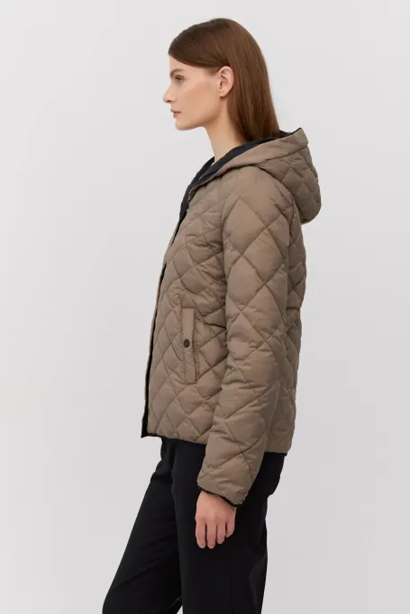 Jachetă reversibilă din puf cu glugă