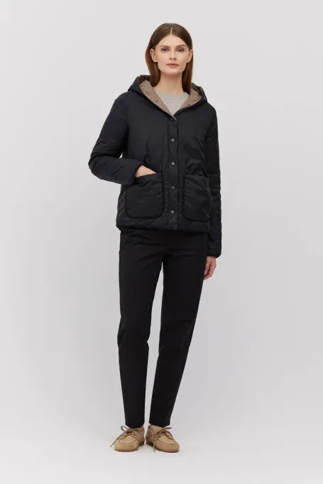 Jachetă reversibilă din puf cu glugă