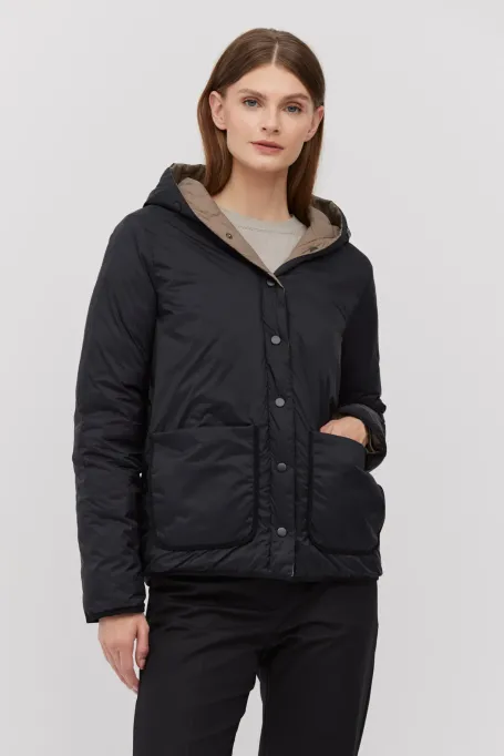 Jachetă reversibilă din puf cu glugă