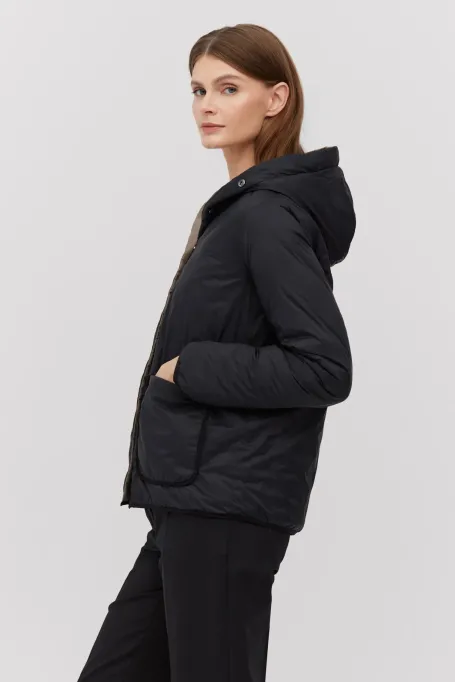 Jachetă reversibilă din puf cu glugă