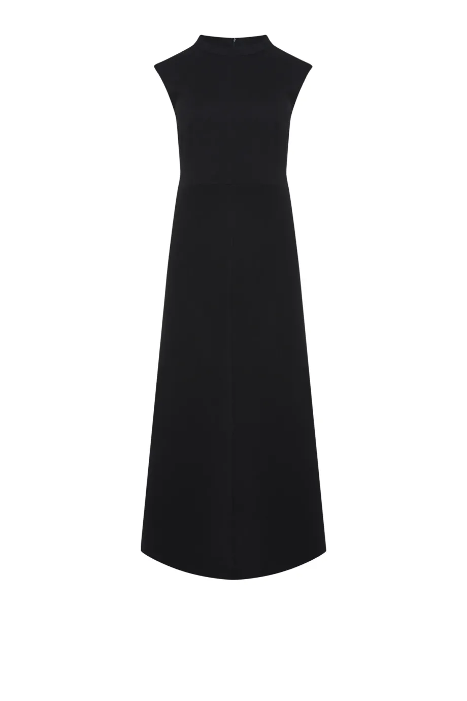 Rochie neagră fără mâneci din lână de miel Rochie neagră fără mâneci din lână de miel