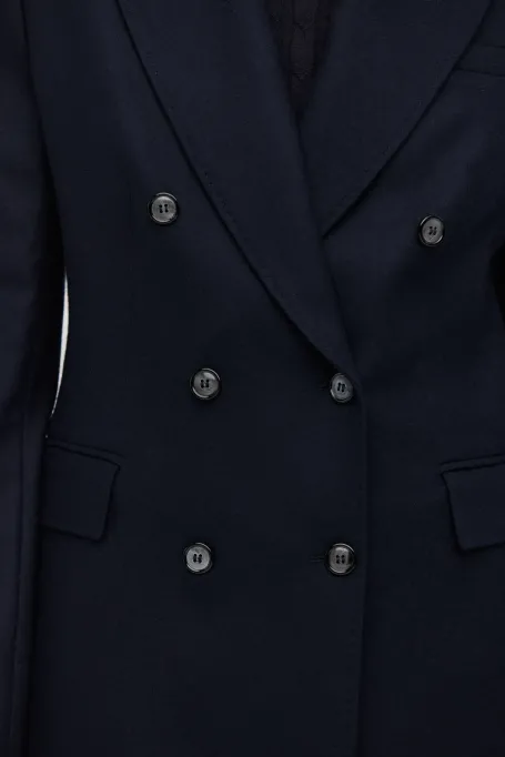Sacou de costum bleumarin din cașmir Sacou de costum bleumarin din cașmir