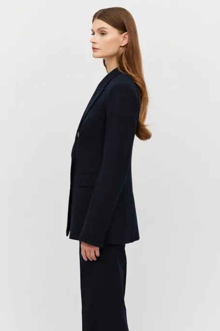 Sacou de costum bleumarin din cașmir