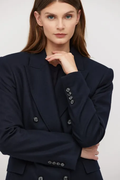 Sacou de costum bleumarin din cașmir