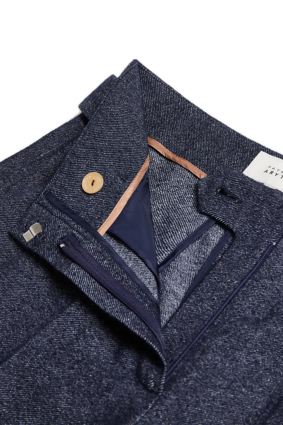 Pantaloni de costum gri din in și cașmir Pantaloni de costum gri din in și cașmir