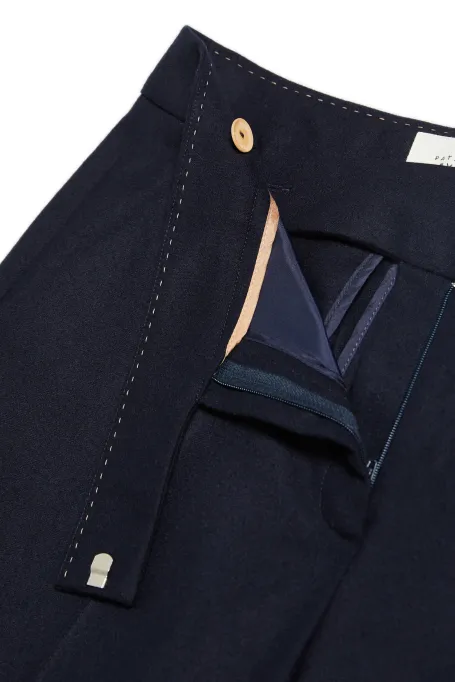 Pantaloni de costum bleumarin cu cașmir