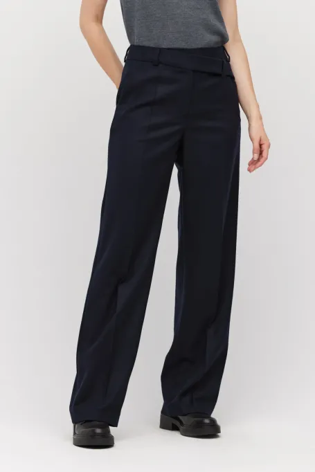 Pantaloni de costum bleumarin cu cașmir Pantaloni de costum bleumarin cu cașmir
