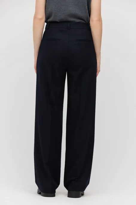 Pantaloni de costum bleumarin cu cașmir Pantaloni de costum bleumarin cu cașmir