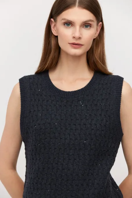 Vestă albastru marin Vestă albastru marin