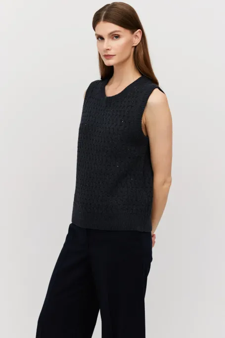 Vestă albastru marin