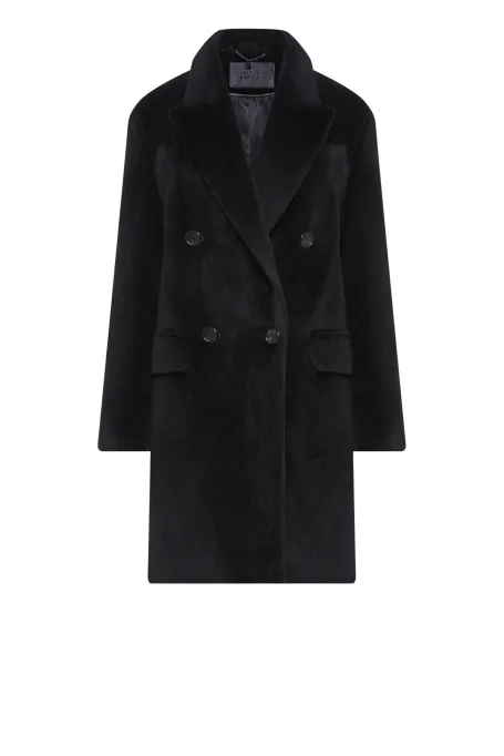 Jachetă neagră din alpaca baby suri