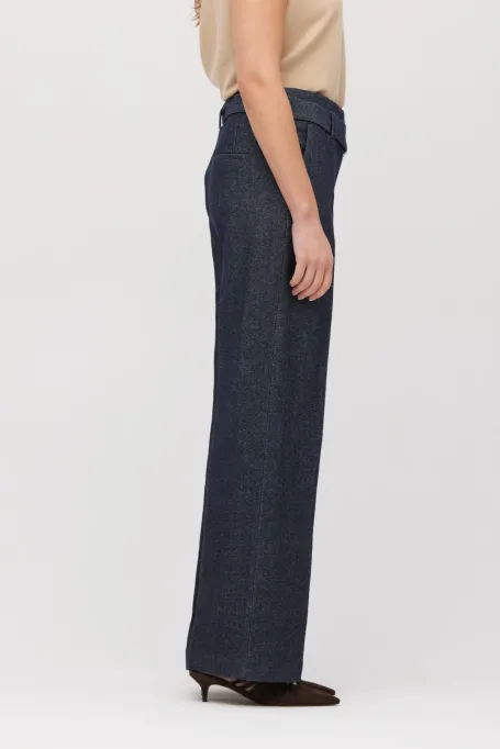 Pantaloni de costum gri din in și cașmir Pantaloni de costum gri din in și cașmir